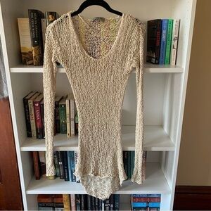 Remain Cream Crocheted Long Sweater Size Small